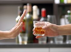 Person refusing alcohol as part of recovery and relapse prevention after rehabilitation treatment in Nagpur