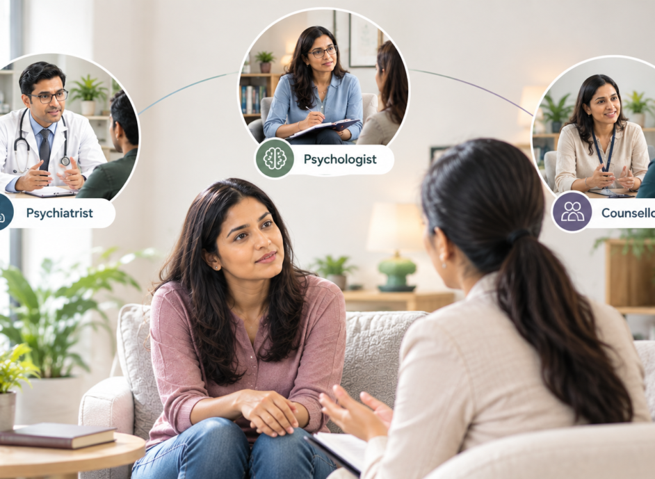 Psychiatrist vs psychologist vs counsellor for mental health care in Nagpur